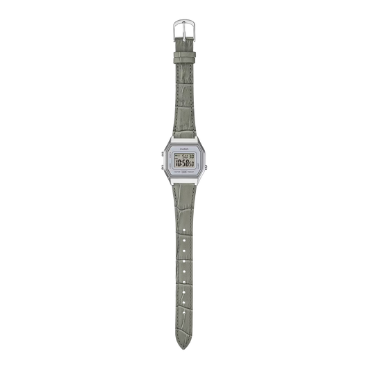 Reloj Digital Vintage Plateado de Mujer LA-680WEL8A2