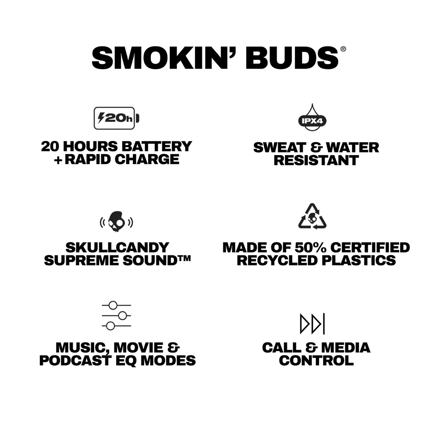 Skullcandy Smokin’ Buds True Wireless - Attenza.net