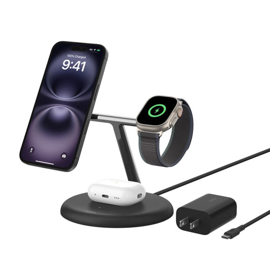 Belkin Soporte de Carga Inalámbrica Qi2 15W 3 en 1 - Attenza.net