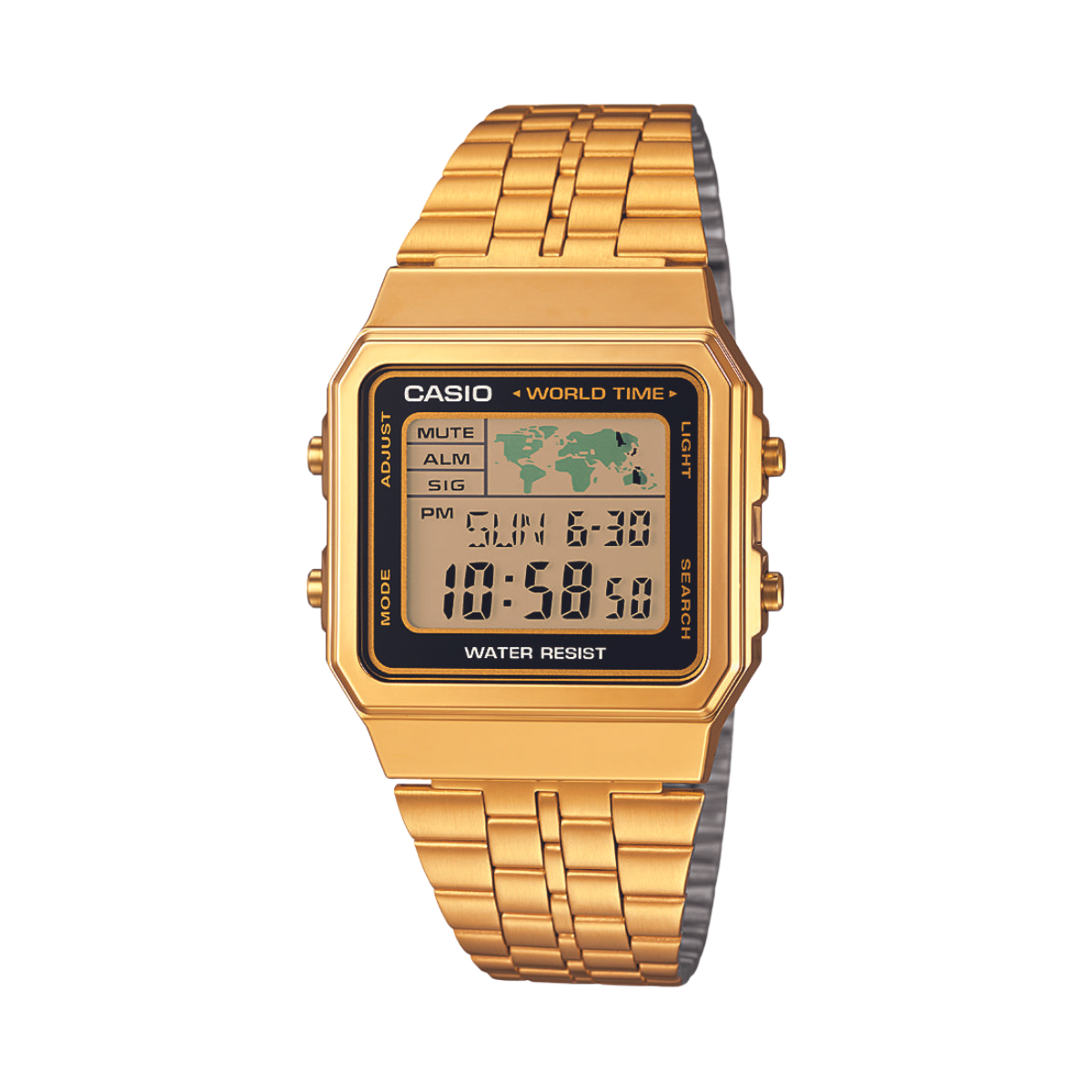 Casio Digital Dorado Unisex A-500WGA-1D