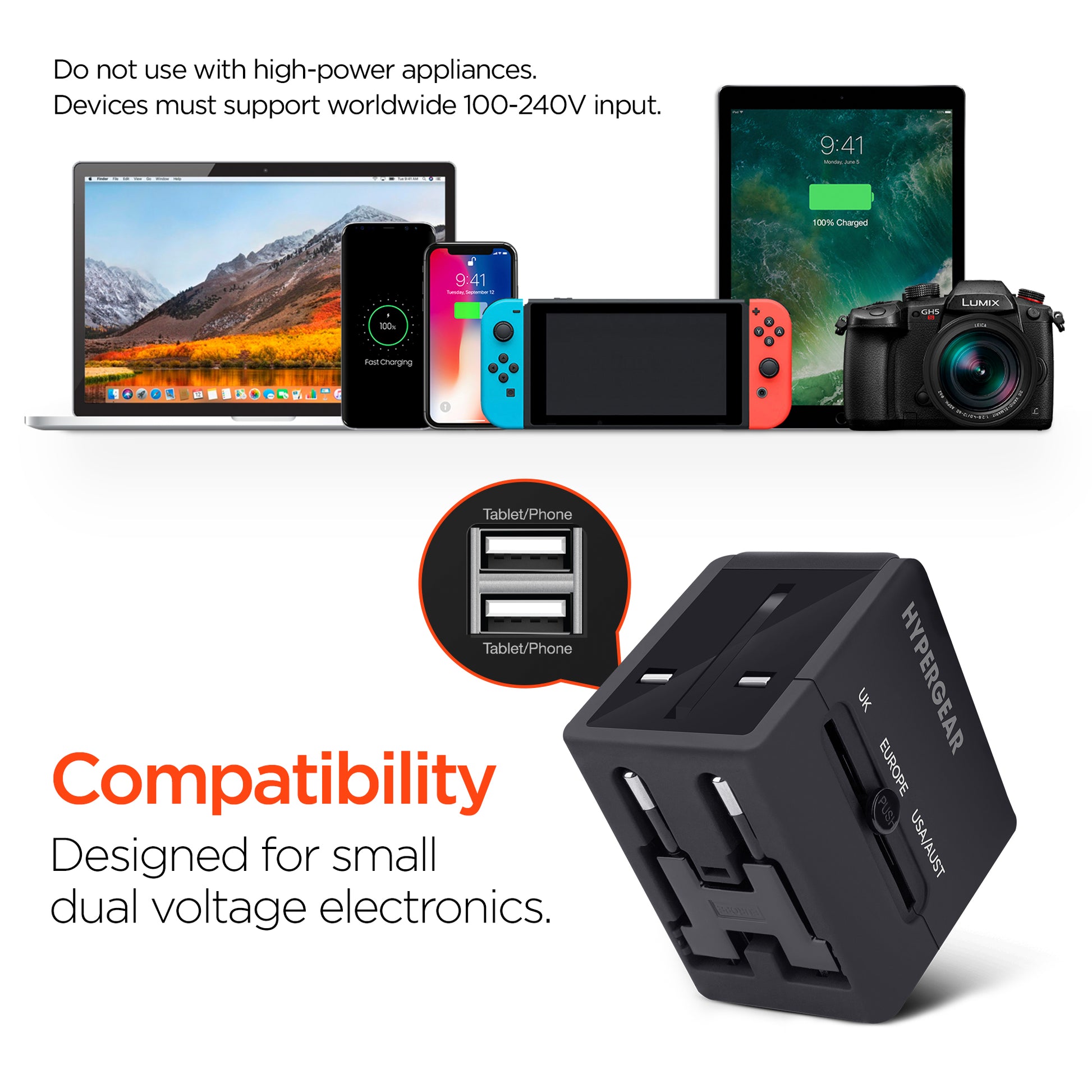 HyperGear Cargador De Viaje & Puerto USB Todo En 1 - Attenza.net