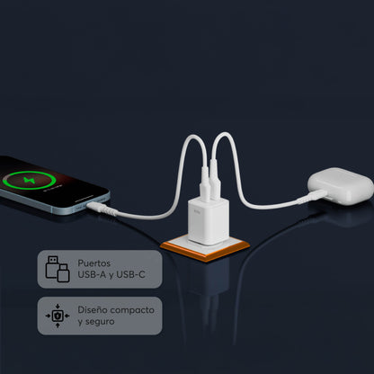 Cargador PowerPlug Mini 20W para USB-A - USB-C - Attenza Panamá