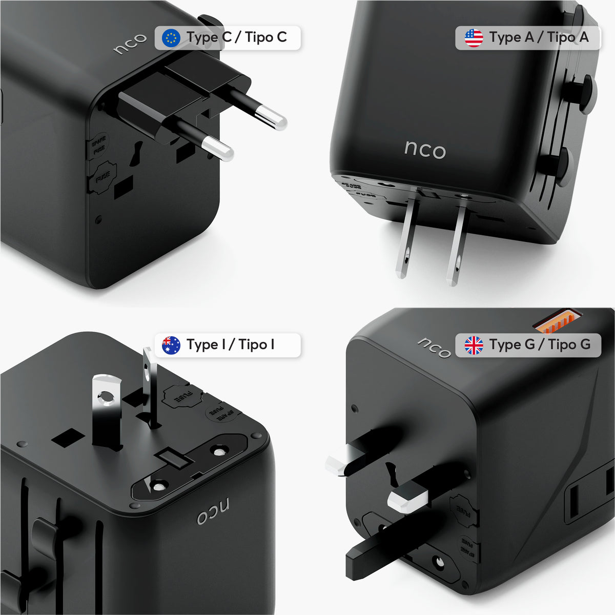 TravelAdapter Universal 25W – USB A / USB C - Attenza Panamá