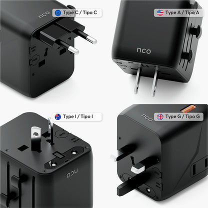 TravelAdapter Universal 25W – USB A / USB C - Attenza Panamá