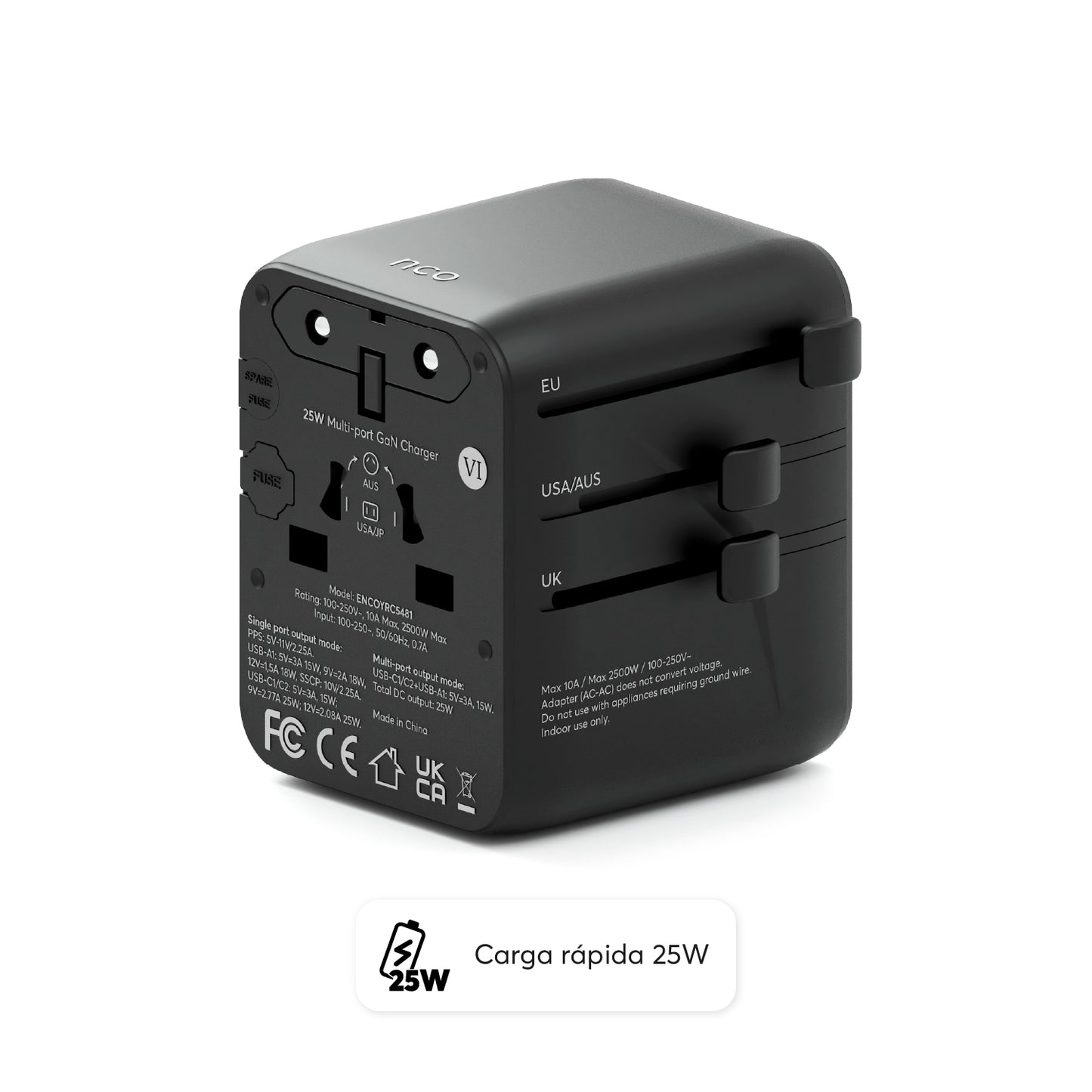TravelAdapter Universal 25W – USB A / USB C - Attenza.net
