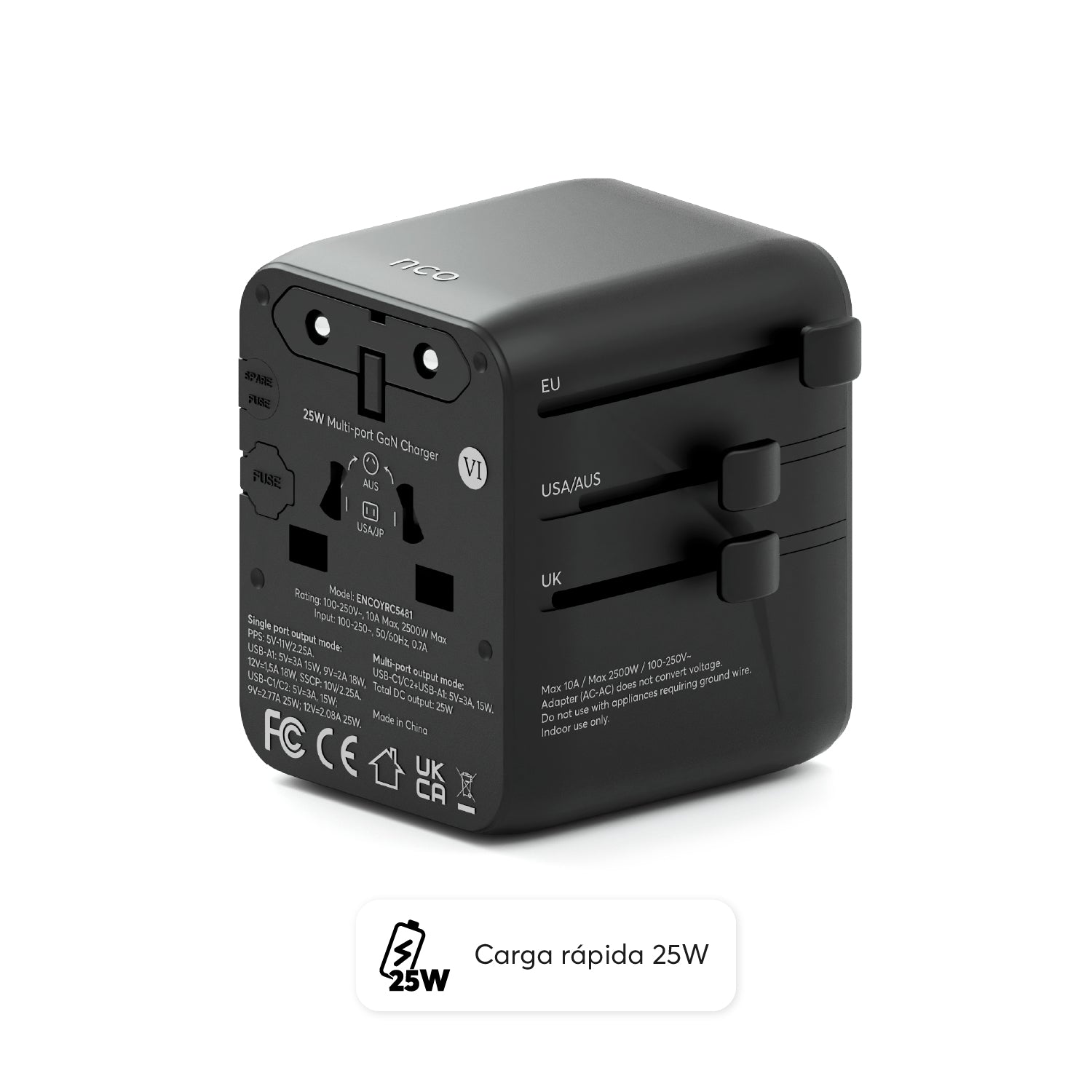 TravelAdapter Universal 25W – USB A / USB C - Attenza.net