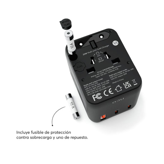TravelAdapter Universal 25W – USB A / USB C - Attenza.net