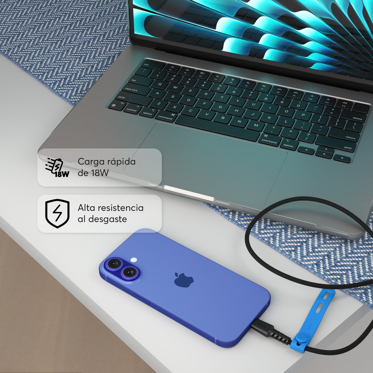PowerLite 2M Cable USB-A - USB-C - Attenza.net