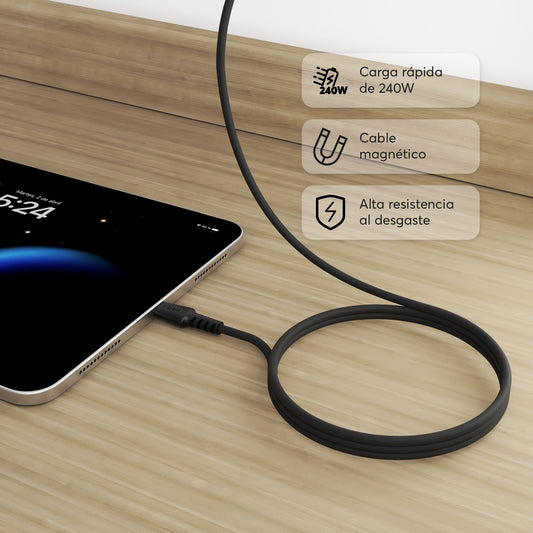 PowerForce 2M Cable Magnético USB-C - USB-C - Attenza.net