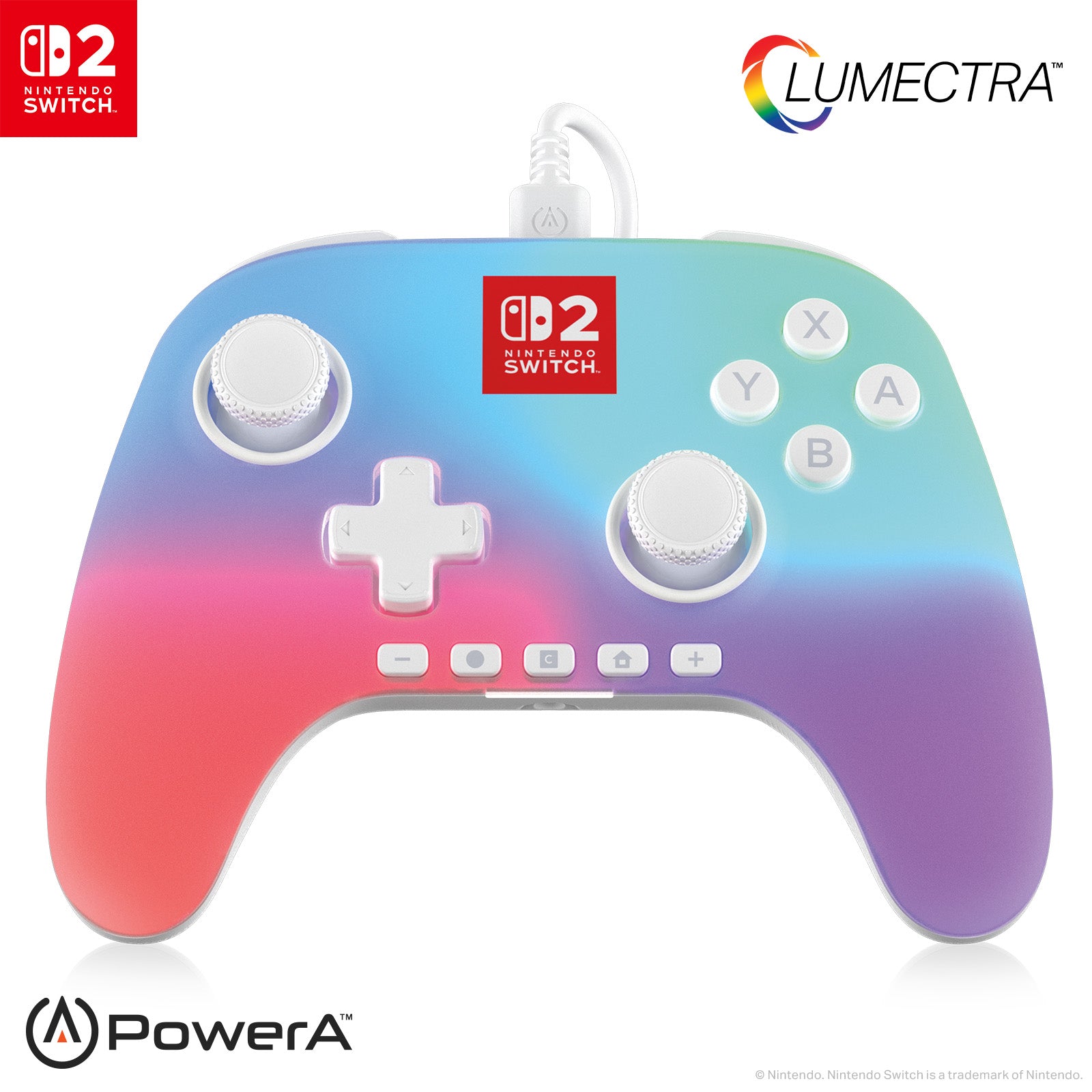 Control alámbrico PowerA para Nintendo Switch™ 2 con Lumectra™ - Attenza.net