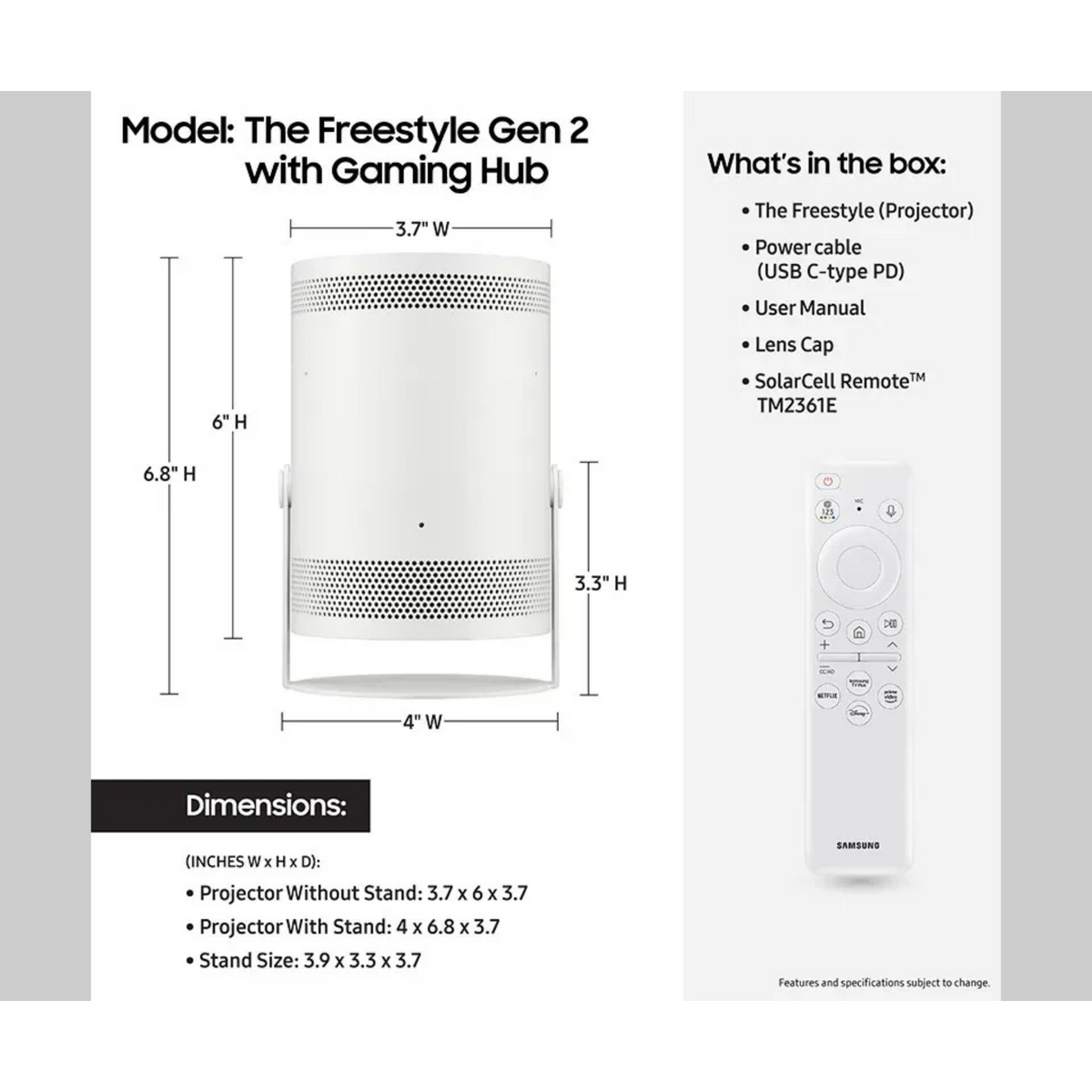 Samsung The Freestyle 2nd Gen
