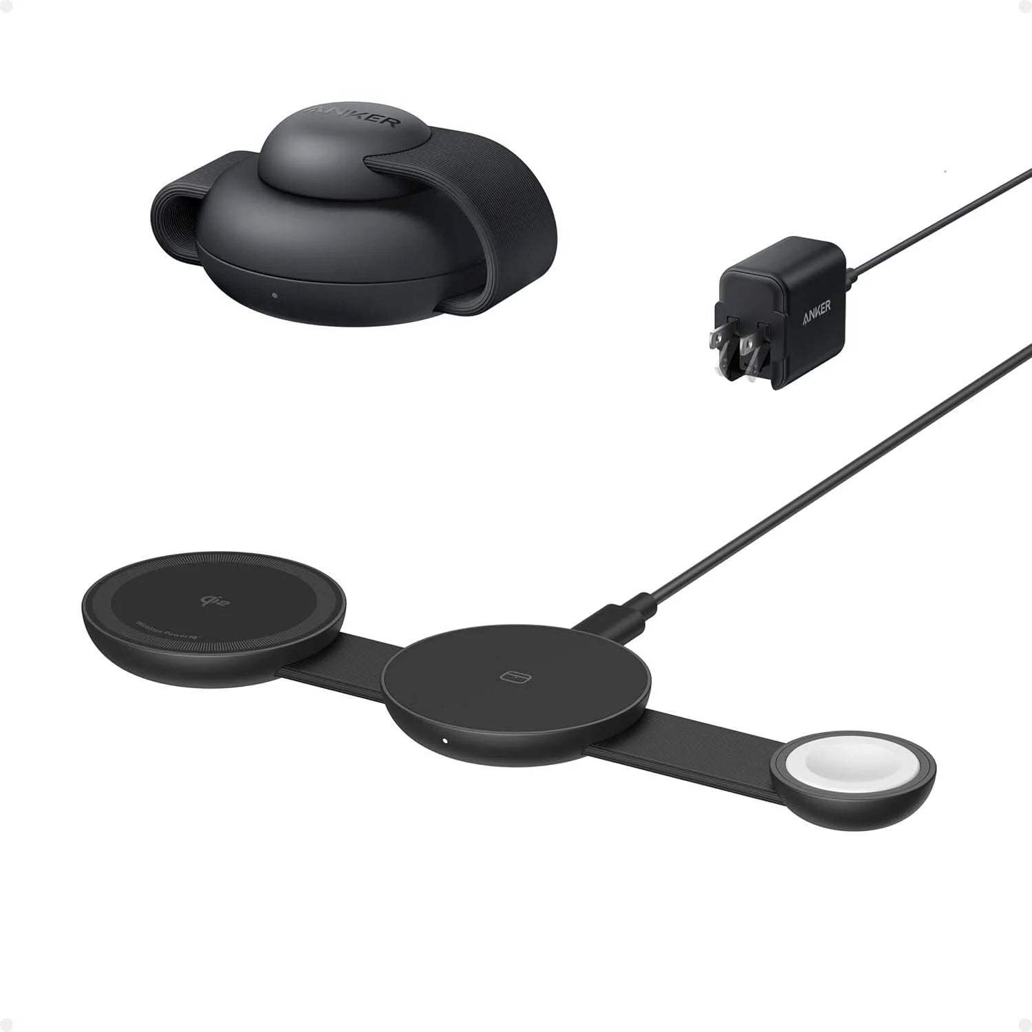 Cargador Inalámbrico plegable Anker MagGo 3 en 1 Qi2 de 15 W - Attenza.net
