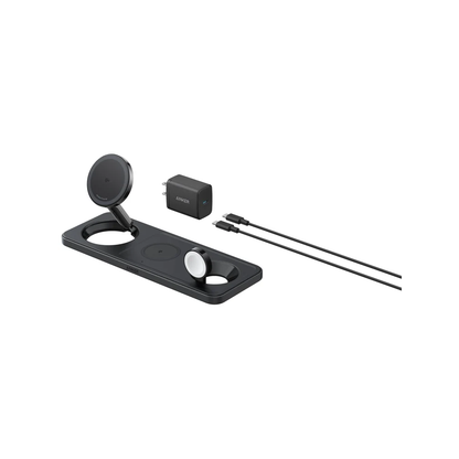 Cargador Inalámbrico plegable Anker MagGo 3 en 1 Qi2 de 15 W - Attenza Panamá