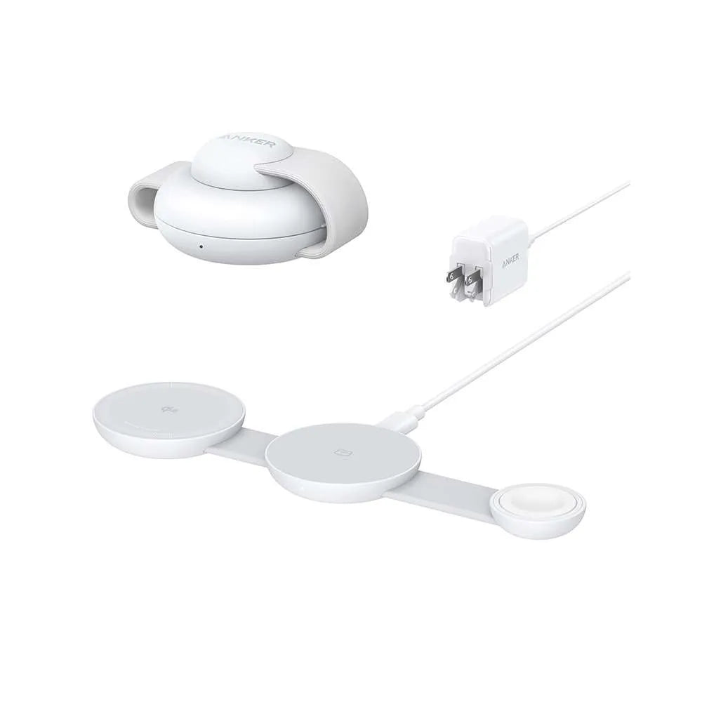 Cargador Inalámbrico plegable Anker MagGo 3 en 1 Qi2 de 15 W - Attenza.net