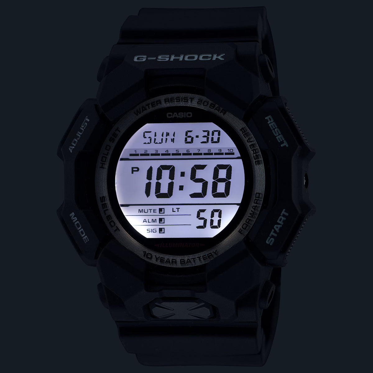 Reloj Digital Deportivo Negro de Hombre GD-010-1D