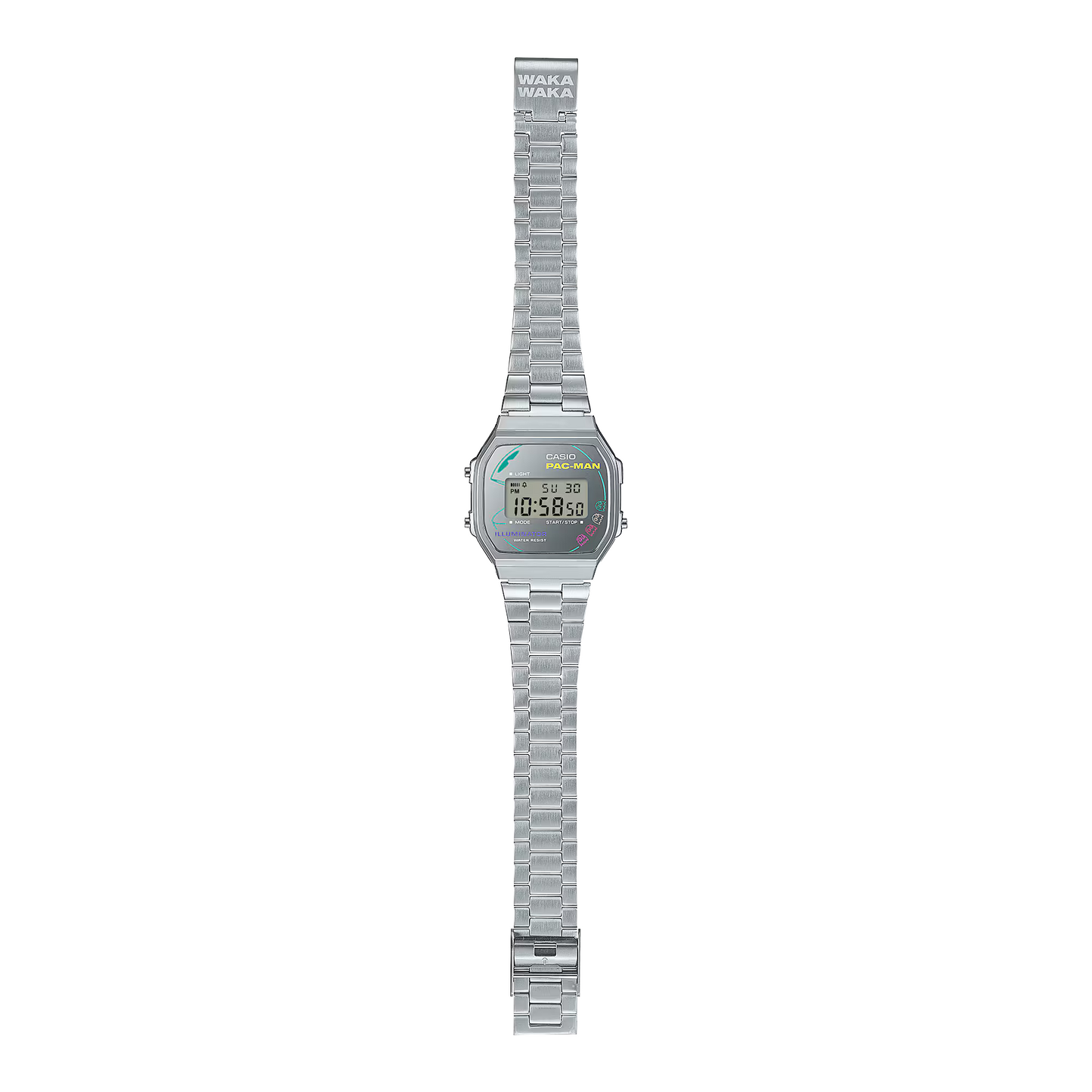 Reloj Digital Vintage PAC-MAN Plateado Casual de Hombre - Attenza.net