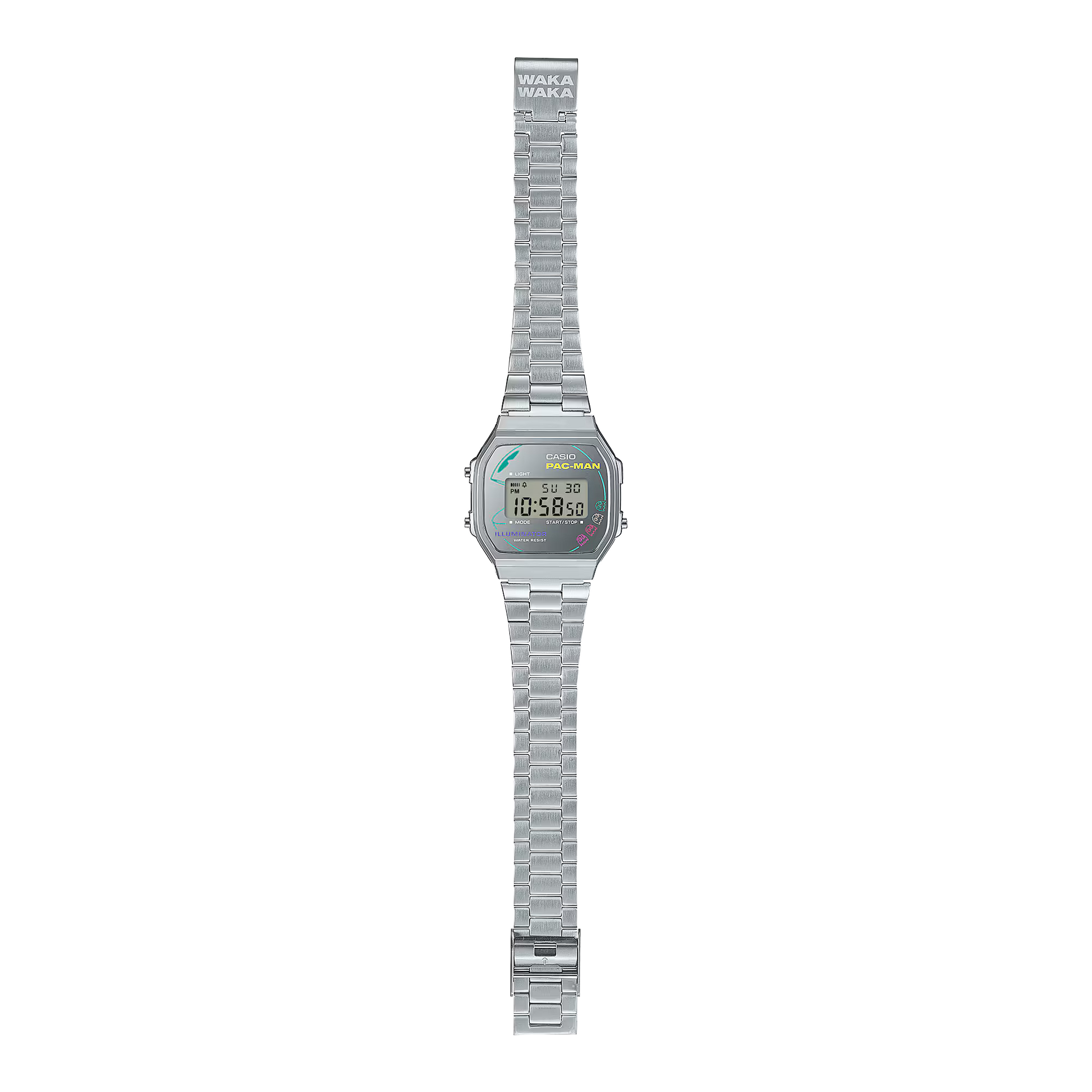 Reloj Digital Vintage PAC-MAN Plateado Casual de Hombre - Attenza.net
