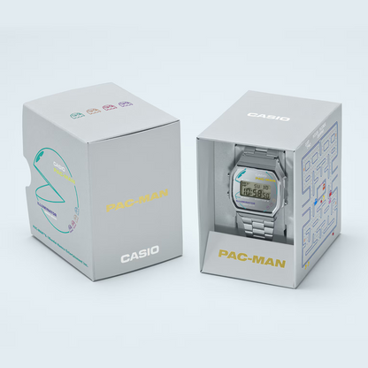 Reloj Digital Vintage PAC-MAN Plateado Casual de Hombre - Attenza.net