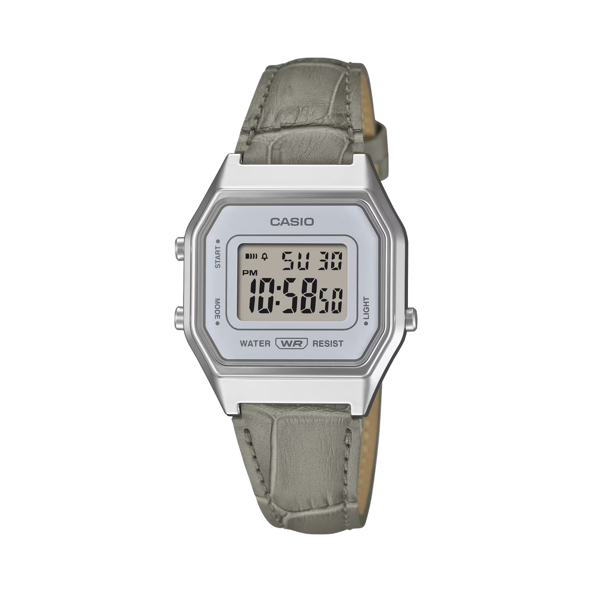 Reloj Digital Vintage Plateado de Mujer LA-680WEL8A2