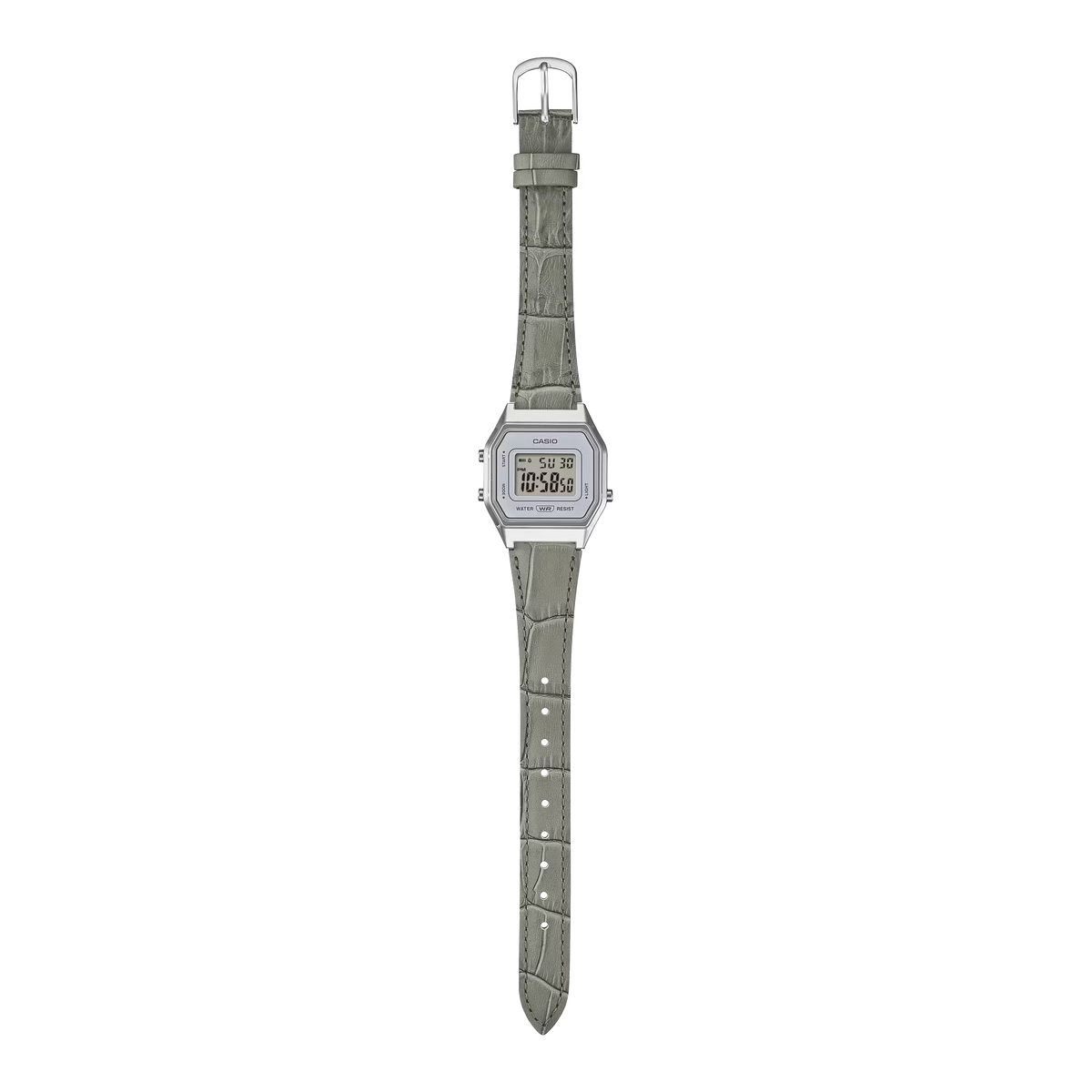 Reloj Digital Vintage Plateado de Mujer LA-680WEL8A2