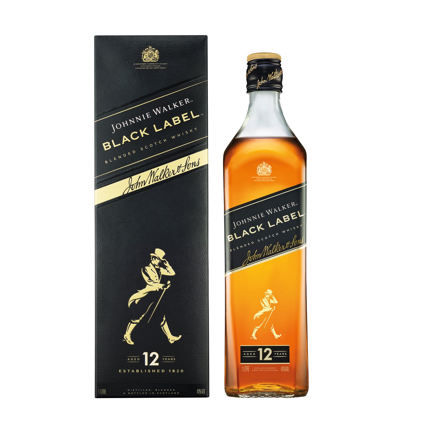 Johnnie Walker Black Label Aged 12 Years Blended Scotch Whisky - Attenza.net