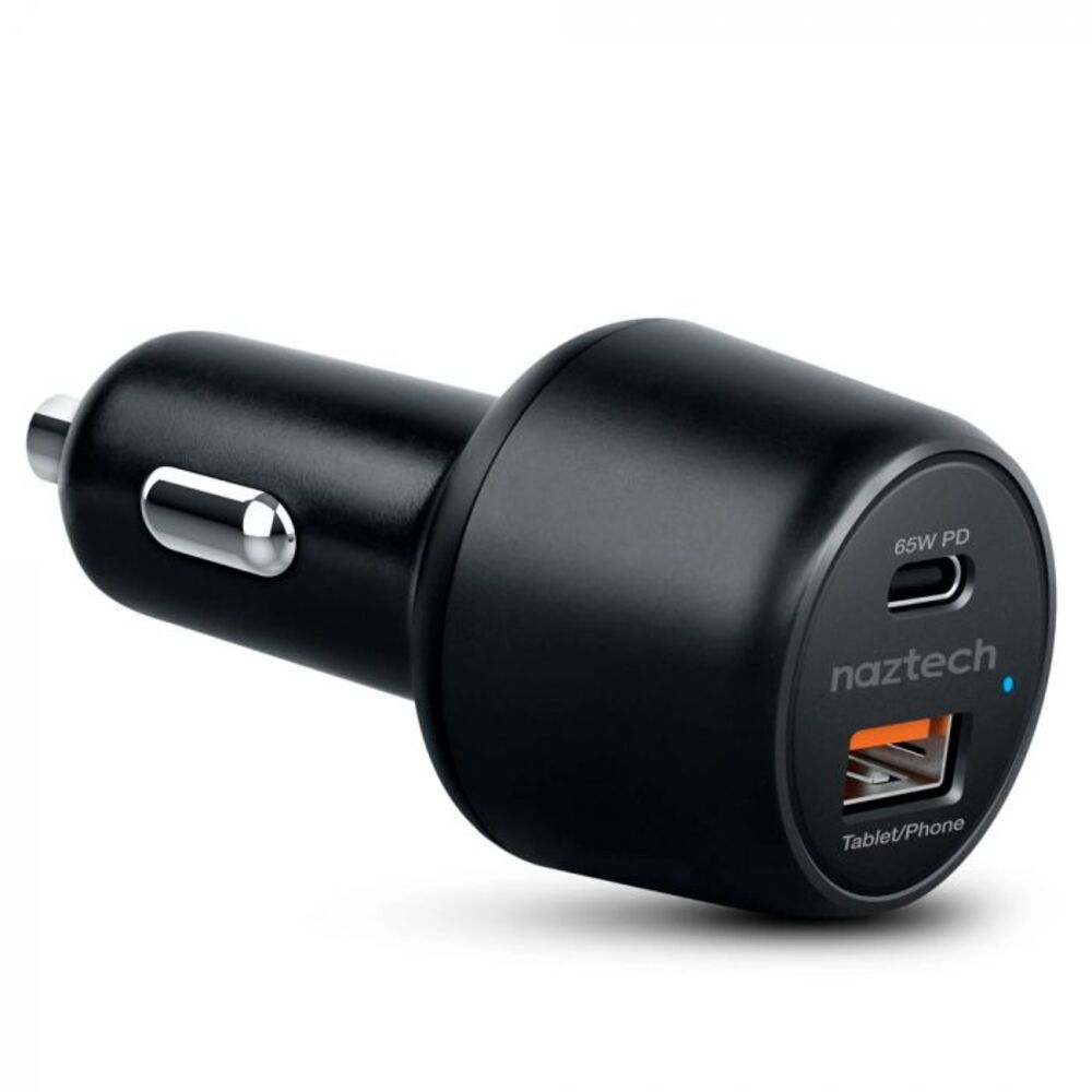 Naztech Cargador Para auto Speed Max65 USB-C Pd65w + USB-A Qc318w - Attenza.net
