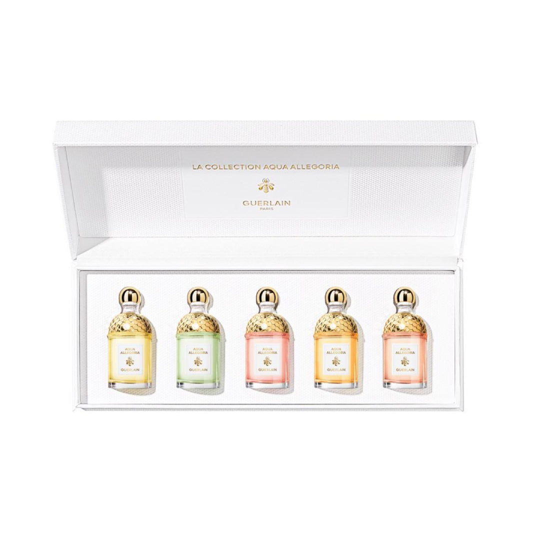 Guerlain Aqua Allegoria Collection Mini Set: Nerolia Vetiver 7.5ml + Mandarine Basilic 7.5ml + Bergamote Calabria 7.5ml + Rosa Rossa 7.5ml + Pera Granita 7.5ml - Attenza.net