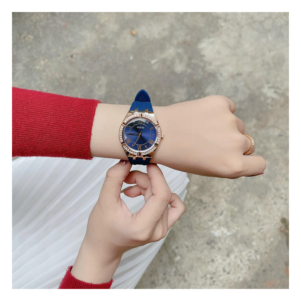 Guess Reloj Cosmo Analógico Plateado de Mujer